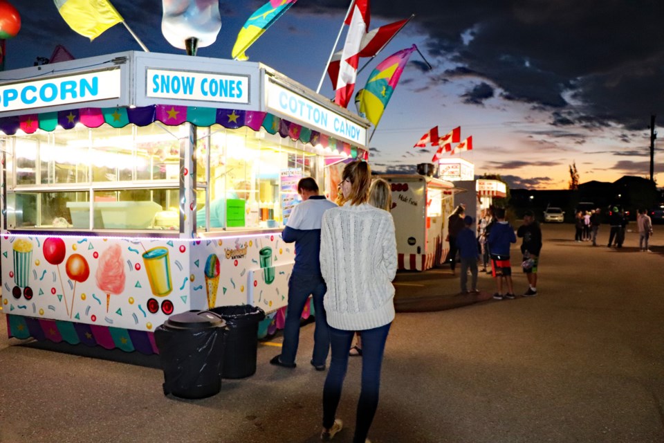 Food vendors experienced brisk business during the drive-in movie nights at this year's scaled back Penhold Fall Festival. Johnnie Bachusky/MVP Photo