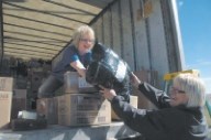 Workers sort donations