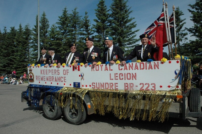 Sundre Legion members enjoy the Sundre parade