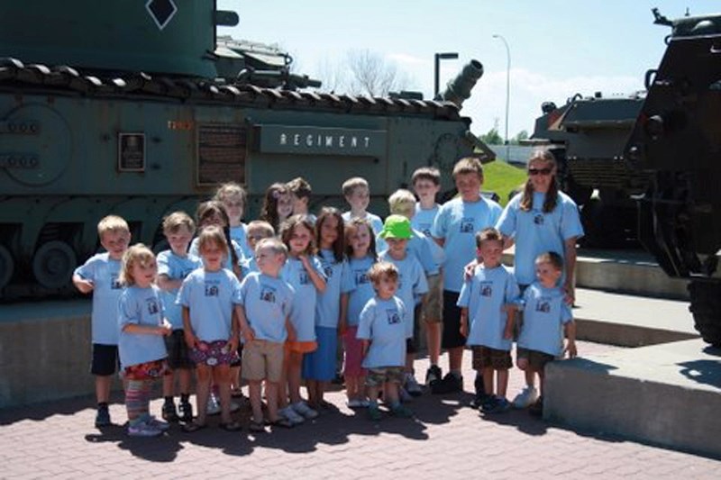 Kids visit the military museum in Calgary