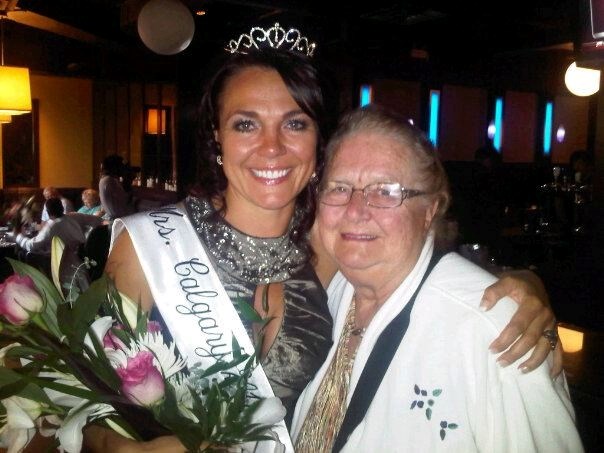 Deanna Ringland and her grandmother Frances McKillop are all smiles after Ringland was crowned Mrs. Calgary 2012.