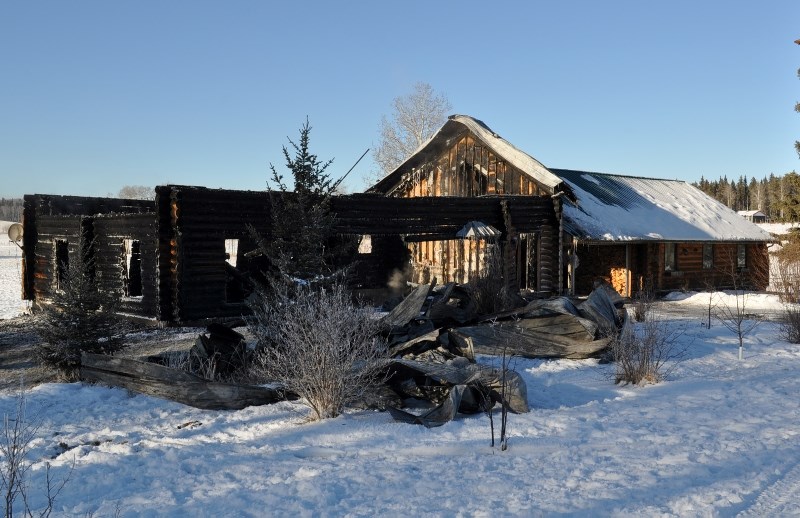 A residence on a rural property northwest of Sundre was almost completely destroyed by fire on Thursday, Jan. 7 following a domestic altercation in which a 43-year-old