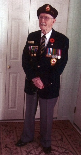 Although a wound to his right leg ended his wartime service, Sandy Sommerville became very active with the Sundre Legion, of which he was a member for 26 years. His funeral