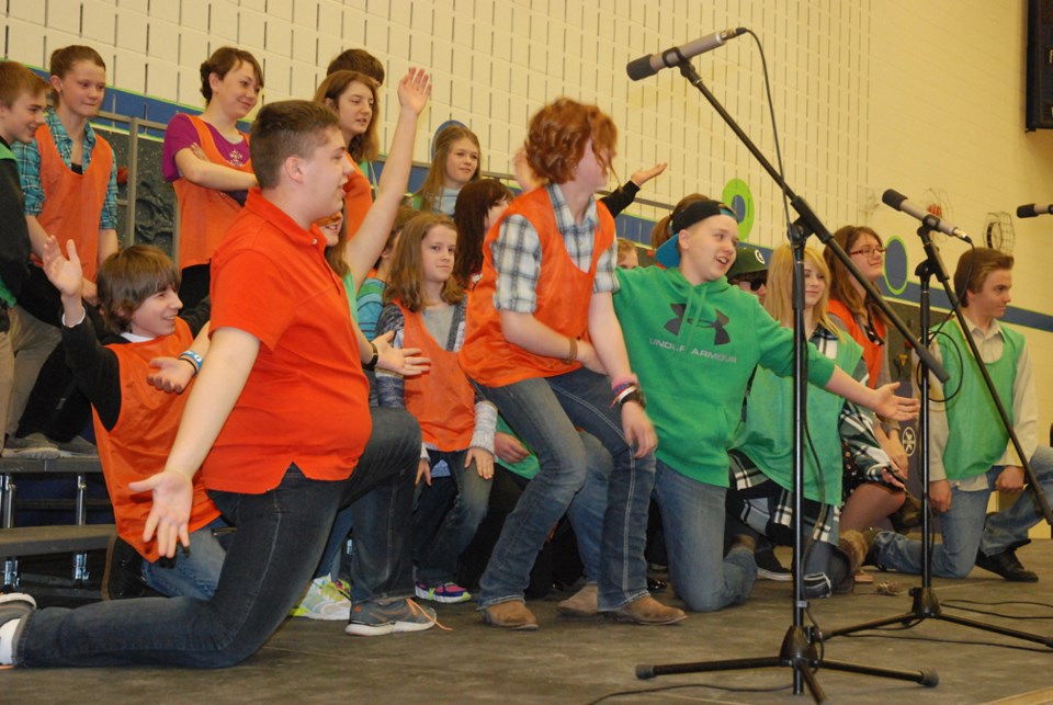 ACADEMIC AWARDS ó River Valley School grades 7 and 8 students performed some original poetry for an Irish poetry contest during the school&#8217;s annual academic awards