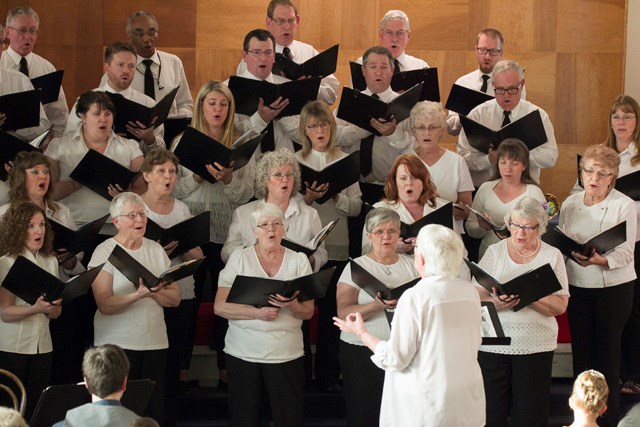 SPRING CONCERT — The Sundre Community Choir and Handbells performs Tuesday, April 12 during one of three spring concerts held at the United Church.,