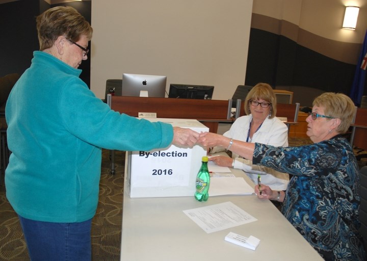 Sundre resident Marilyn Davis was one of only about 150 out of a total of more than 2,000 eligible voters — or less than eight per cent — to cast a ballot in byelection 2016