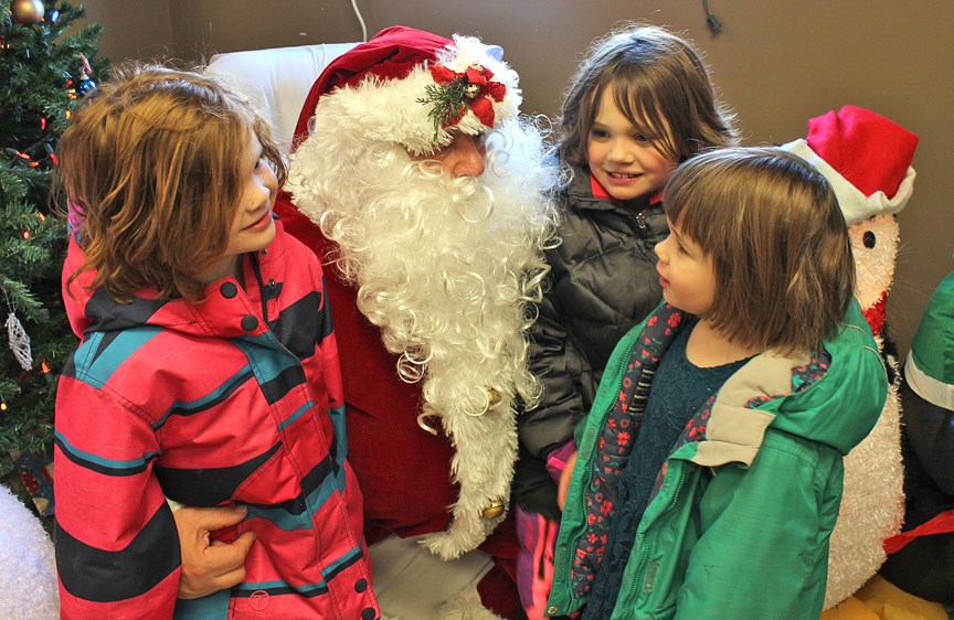 The Sundre Fire Department participated in annual holiday celebrations on the afternoon of Saturday, Dec. 17 when the hall hosted Santa Claus, who came with treat bags to