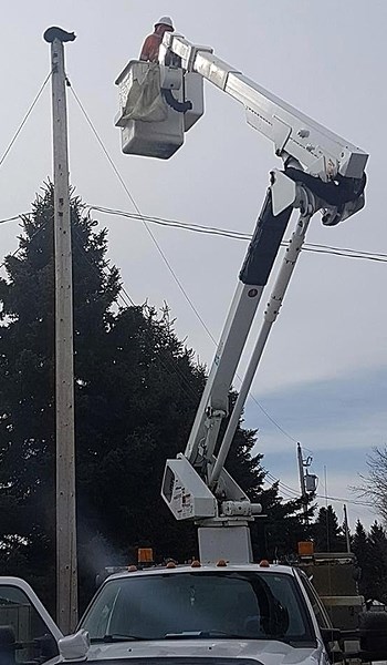 All&#8217;s well that ends well — FortisAlberta dispatched a bucket truck on the morning of Wednesday, March 22 to rescue a black cat that found itself precariously perched