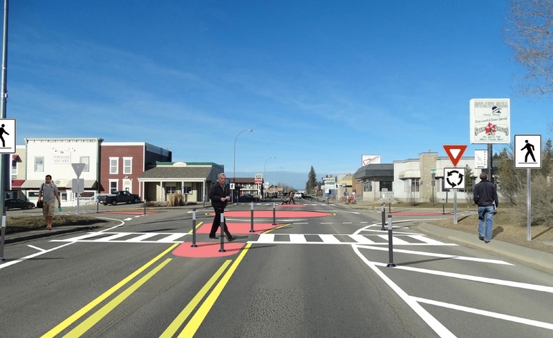 The trial pilot project to improve pedestrian safety while maintaining a steady flow of traffic by redesigning Main Avenue using a largely two-lane configuration with mini