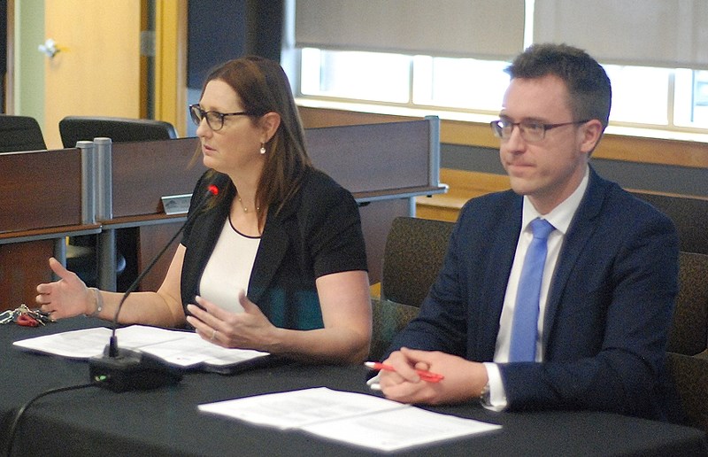 PricewaterhouseCoopers representatives Laura Daniels, CPA, CA, partner, assurance, and Matthew Sombert, assistant manager, assurance, present council with the