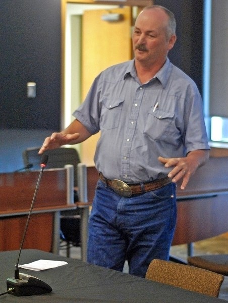 Jim Bowhay, vice-president of the Sundre Rodeo and Race Association, opted to stand as he outlined to council during its June 12 meeting the volunteer organization&#8217;s