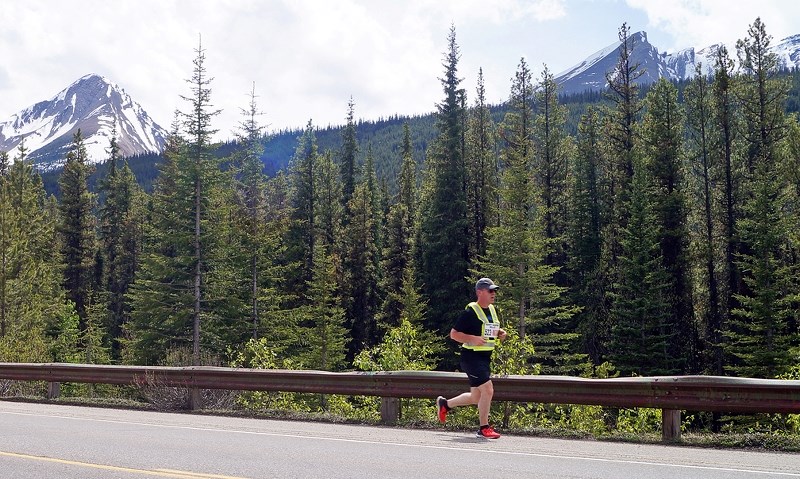 Steven Brigden, one of 15 members of Sundre Slam, runs his leg of the 13th annual Banff Jasper Relay earlier this month.