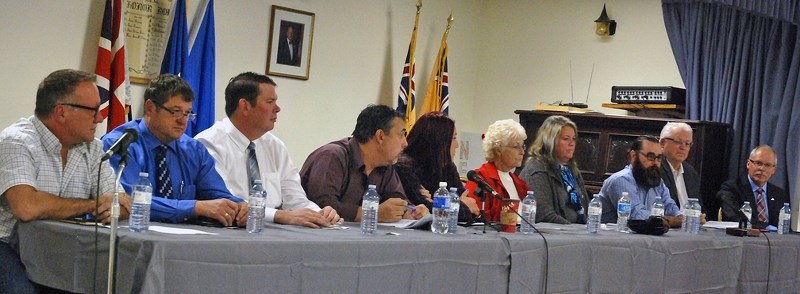 Ten out of 11 candidates running for the Sundre council in the upcoming municipal election attended the first of two public forums on Tuesday, Sept. 26 at the local legion.