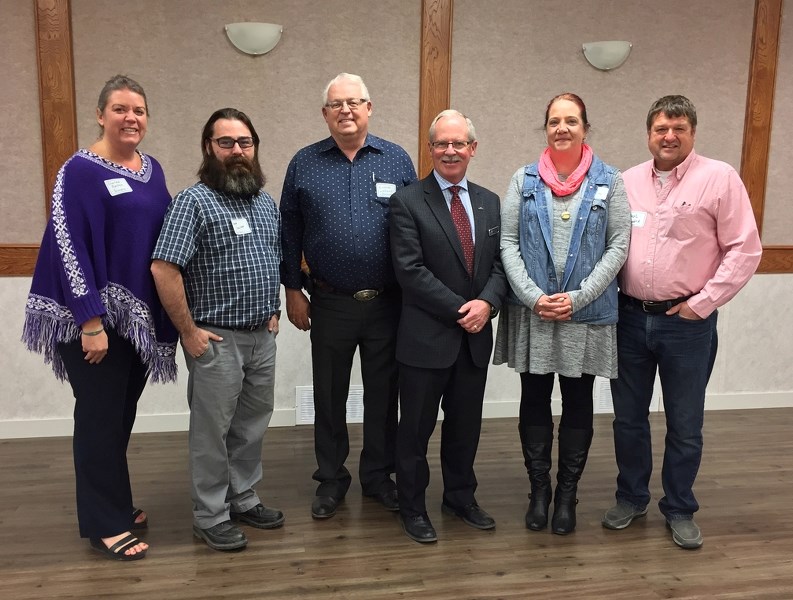 Sundre&#8217;s newly elected council poses for a photo during a break at the council orientation session for elected officials from the area at the Olds Legion on Oct. 18.