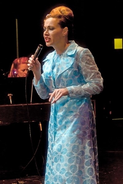 Local vocalist Melony Gibbs performed with pianist Christina Crouch, in the background, at the Sundre Arts Centre on Friday, Nov. 20 during a ladies night out event that