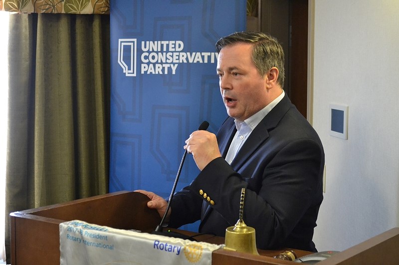 United Conservative Party Leader Jason Kenney addresses on March 1 a crowd at a Rotary Club meeting in Olds. Kenney also stopped over in Sundre on March 2, when he spoke with 