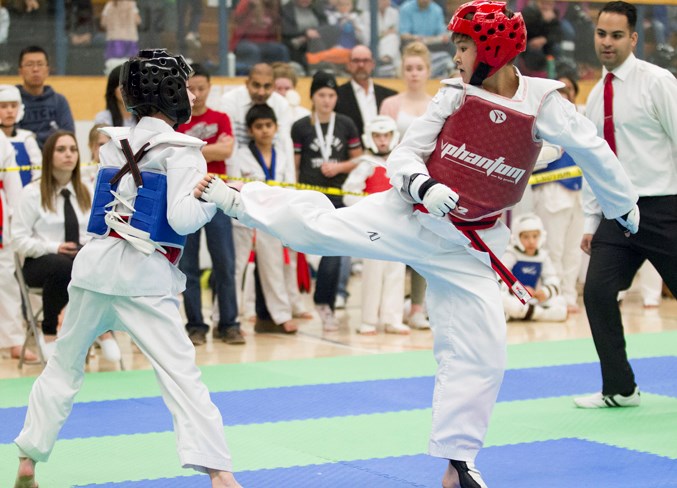 Ryan Fitzmorris, left, and Brendan Johnson square off during the tournament.