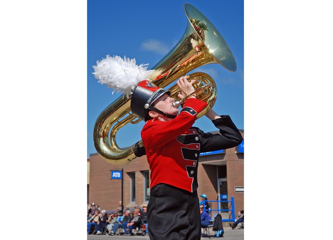  A member of the Red Deer Royals plays the tuba.