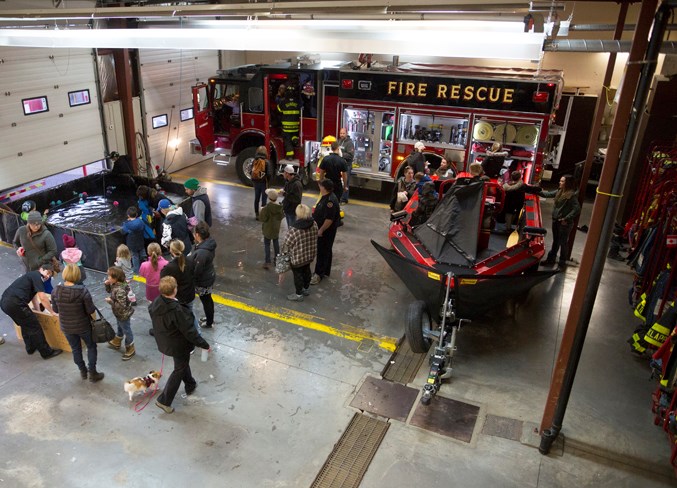  Visitors wander through the fire hall. The department’s next event is the annual Fireman’s Ball, which takes place this Saturday, Oct. 19 at the Royal Canadian Legion Sundre Branch #223. Noel West/MVP Staff