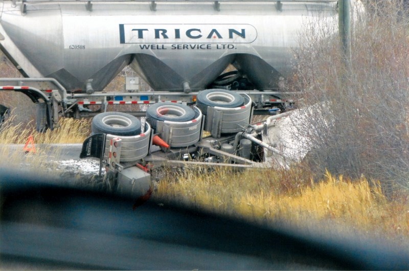 An oilfield supply load tipped over on Nov. 19 in Eagle Valley.