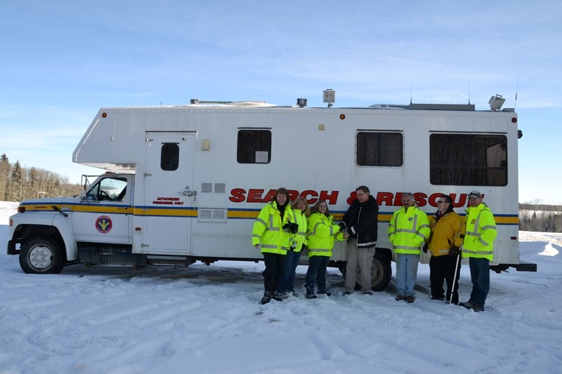 Members of Didsbury Search and Rescue outside their new mobile command centre. The vehicle will be ready for action next month.