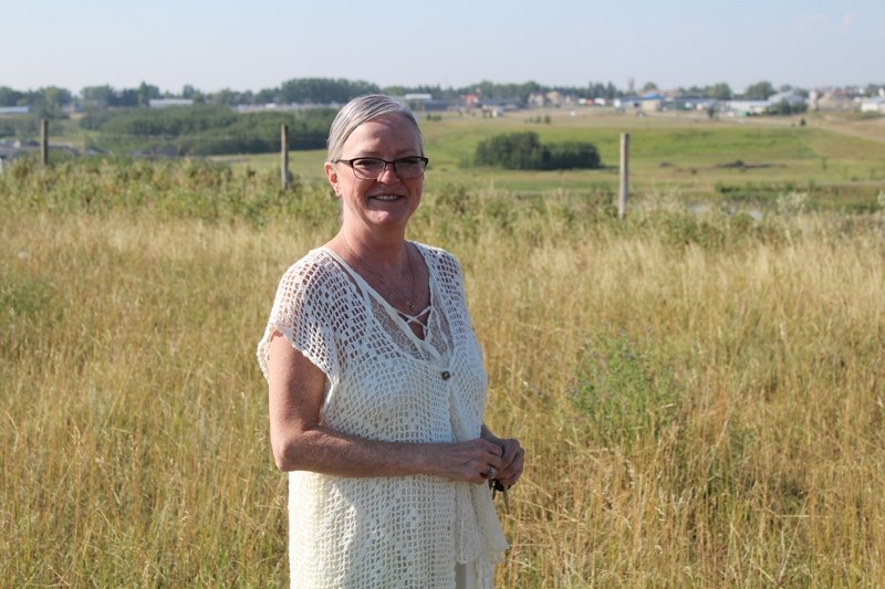 Coun. Joyce McCoy at the Copperview Landing property site. The structure plan and land use redesignation for the area were both approved at a recent special council meeting.