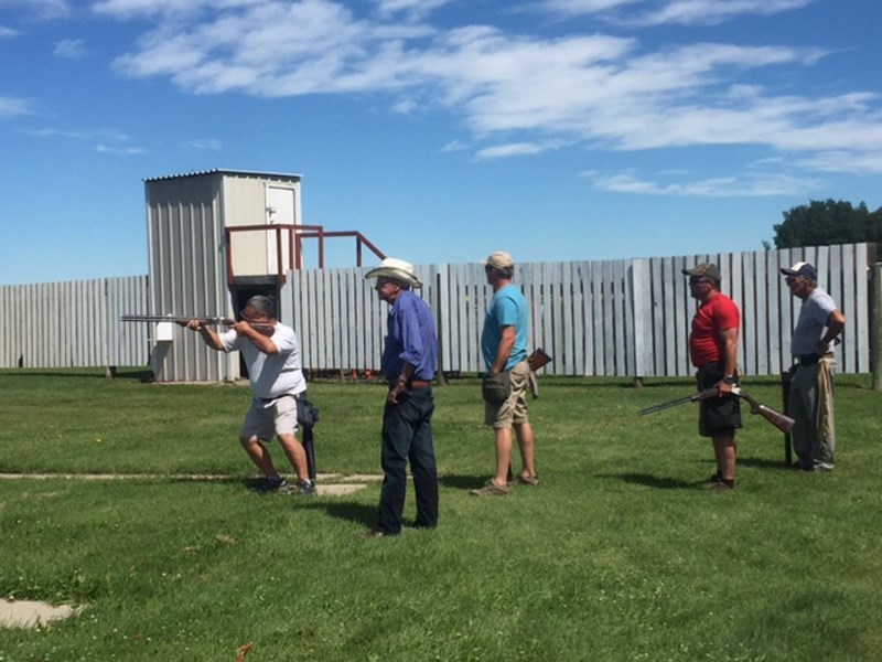 Shooters take part in the recent Western Canada Skeet Championships at Lone Pine Clay Target Club.
