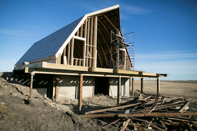 This historic barn is being restored outside Cremona.