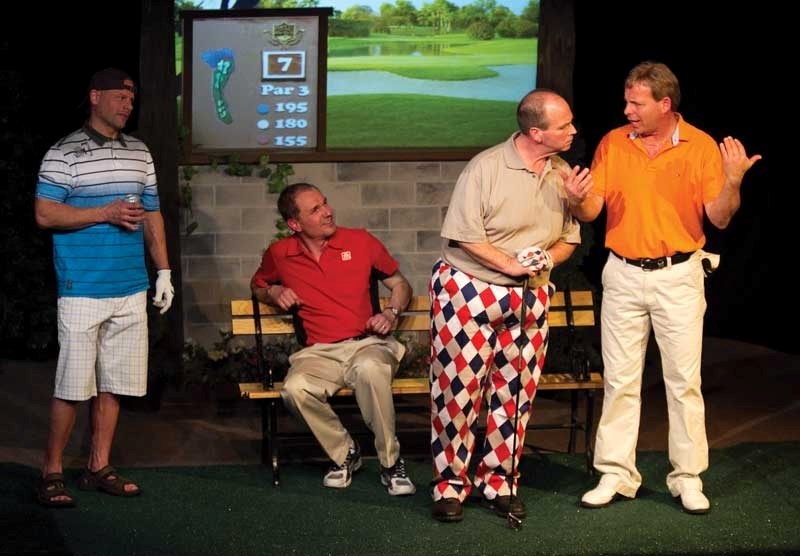 From left to right, Ted (Glen Carritt), Donnie (Dave Kinsella), Cameron (Mark Kemball), and Rick (Jim Stenhouse), perform during opening night of The Foursome, the latest