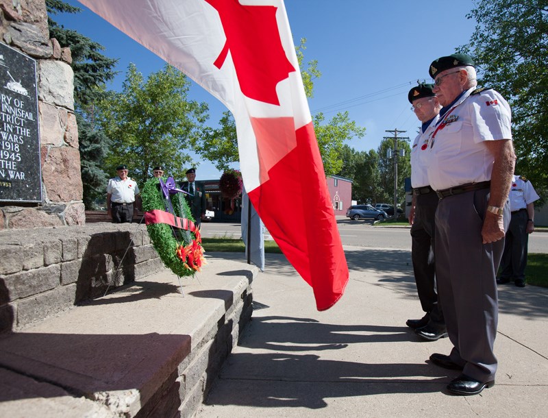 Doug Whorrall and Gil Allen with the Korean Veterans Association Unit 77 commemorate the 59th anniversary of the end of the Korean War.