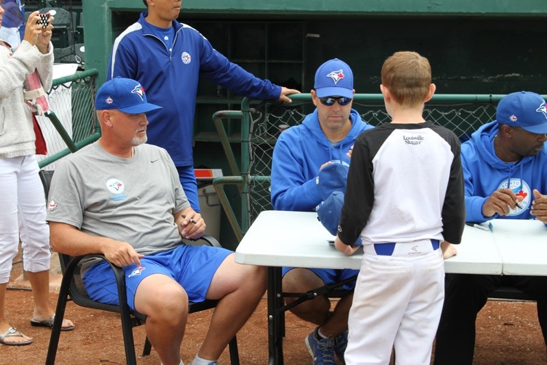 An autograph session with former Toronto Blue Jays pitchers Dwayne Ward and Denis Boucher.