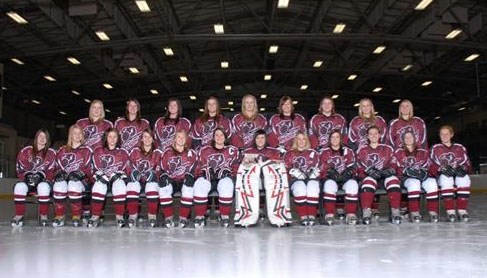 The Penhold Amazons in 2010-the year they won gold in the Alberta Junior Female Hockey League Championships.