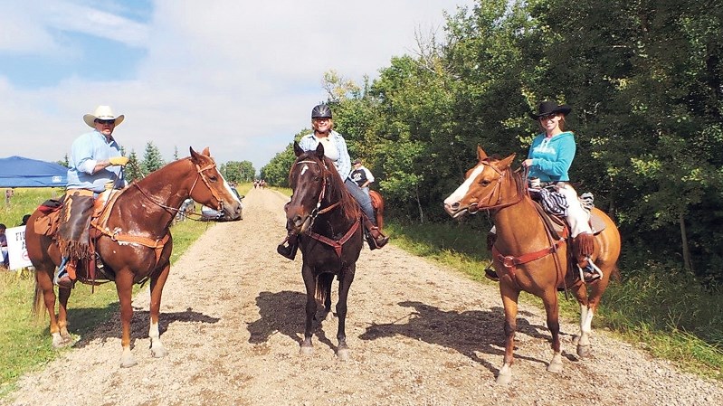 Riders out on the 16-kilomete trek during last month&#8217;s Innisfail Trail Ride Against Cancer.