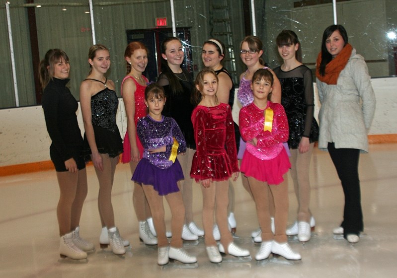 The winners and competitorsfrom the Innisfail Skating Club Winter Ice Fest Open Championship.