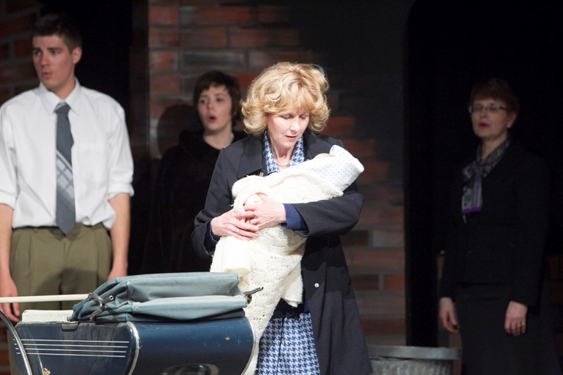 Innisfail Town Theater member Jackie Moorhouse as Mrs. Lyons during the groups performance of &quot;Blood Brothers&quot; at the Ol&#8217; Moose Hall on April 15. The