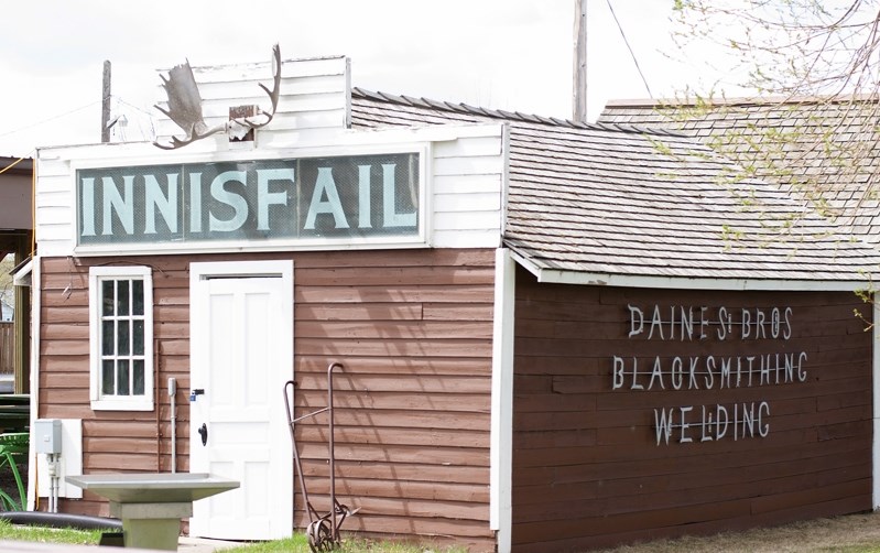 The Daines Bros Blacksmithing and Welding building holds centre stage at the Innisfail Historical Village.