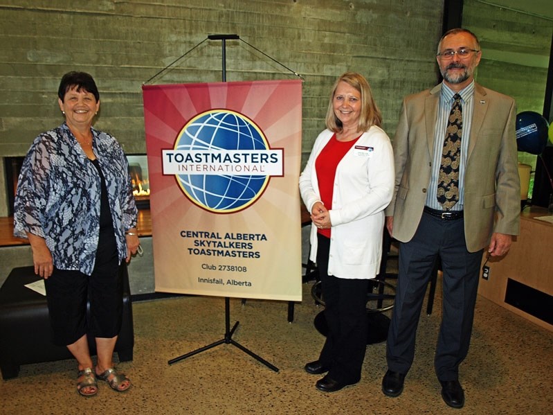 Central Alberta Skytalkers Toastmasters celebrates their charter granting at the Innisfail Library Learning Centre.