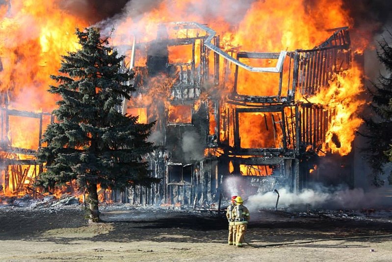 Penhold&#8217;s Wild Rose Manor burnt to the ground on April 10 of this year. A $130,000 firefighting bill was sent to Prentiss Martom Ltd. early last month.