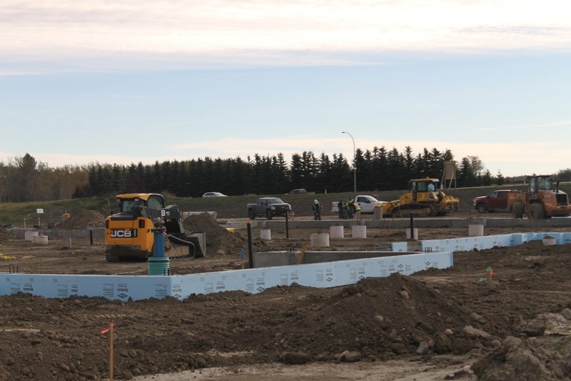 Work has started on the new Dodge/Chrysler dealership north of Boston Pizza on the east side of Highway 2A. It is expected to be open in March of 2015.