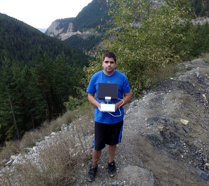 Innisfail&#8217;s Brent Tremeer is seen here in a &quot;drone selfie&quot; taken last year in British Columbia. Tremeer flew his drone over the local Canada Day fireworks