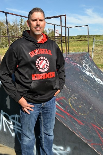 Russ Klemmer, a director with the Innisfail Kinsmen, is pleased with the design concepts for the new skatepark that were released two weeks ago and will be discussed at an