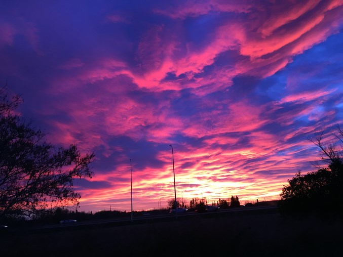 Sunrise over Bowden on Oct. 25.