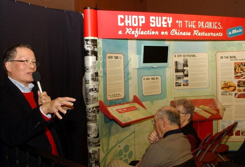 Former Olds resident, Jim Wong, speaks about Olds&#8217; Public Lunch, and his family history, Feb. 10, at the Mountain View Museum. The Public Lunch, which opened in 1918,