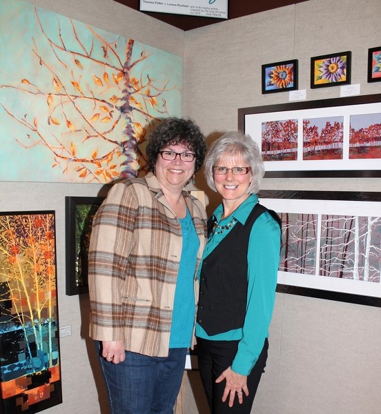 Local artists Theresa Potter and Lorene Runham are presenting a collection of their works entitled Cottonwood Sky at the Mountain View Museum in Olds until Feb. 28. CLICK ON