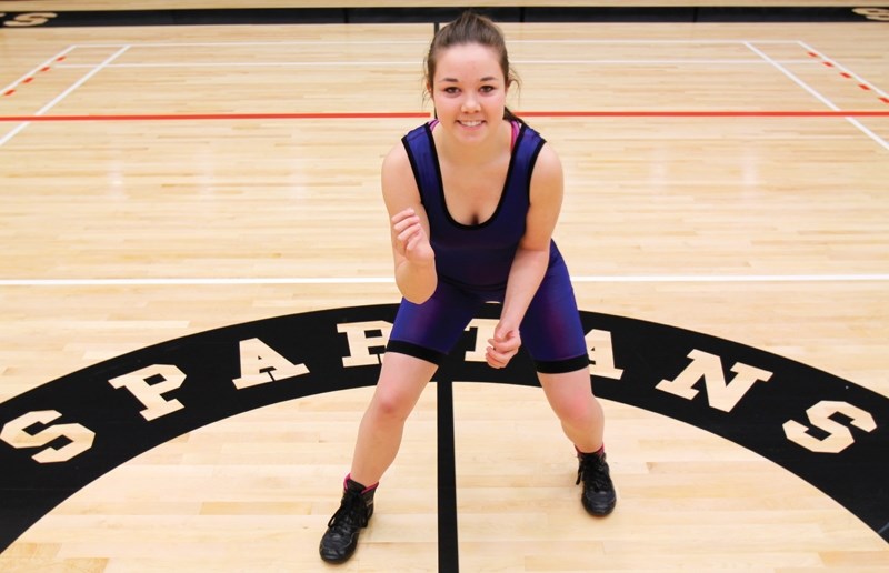 Rachelle Fullerton-Lee, a Grade 9 student at Olds High School, will compete in the 60-kilogram weight category in wrestling for Zone 2 at the Alberta Winter Games, which will 