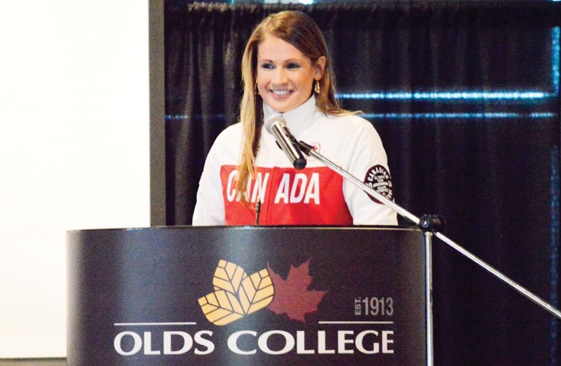 Meaghan Mikkelson, a two-time gold medalist as member of Canada&#8217;s women&#8217;s hockey team, was the keynote speaker at the Olds College Broncos banquet on April 8 at