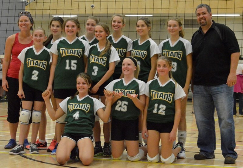 The Ecole Deer Meadow School Titans finished in second place in the Jr Girls B tournament at the Broncos Jr High Volleyball Jamboree, held from Sept. 19 to 20 at the Ralph