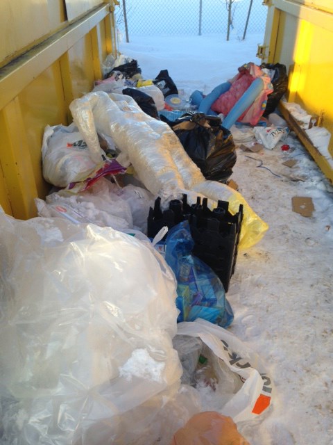Here is just some of the garbage that is left beside dumpsters.