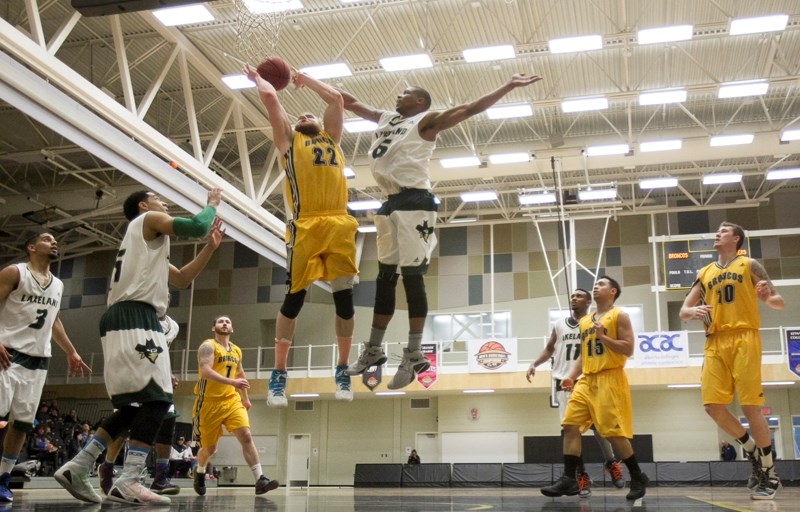 This is action from the ACAC Championship. Olds College hosted the tournament from March 3-5 at the Ralph Klein Centre.In his final game with Olds College&#8217;s men&#8217;s 