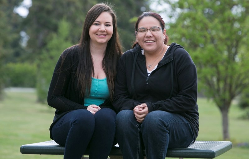 Tamara Jeges, left, and Lorrissa Bibeau are organizing a barbecue fundraiser for Fort McMurray evacuees at Centennial Park on May 28.